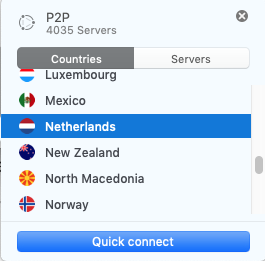 NordVPN P2P optimized servers